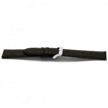 Watchband leather brown 18mm EX-F332